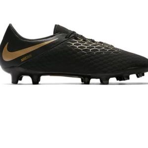 Nike Hypervenom gold and black womens soccer cleats